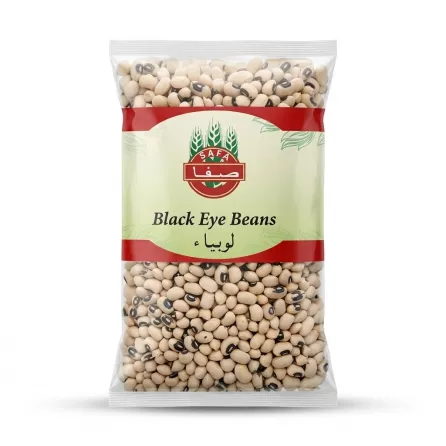 Enhanced Front of Safa Black Eye Beans 800g pack on shop shelf