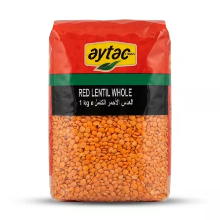 Enhanced Aytac Red Lentil Whole 1kg front view with price