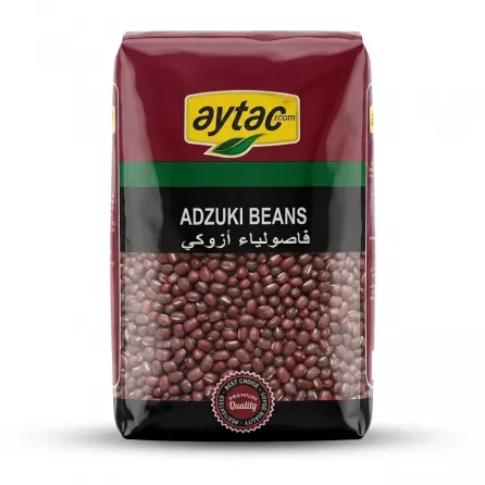 Enhanced Front of Aytac Adzuki Beans 1kg pack held in hand