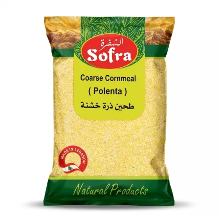 Enhanced Front view of Sofra Coarse Cornmeal (Polenta) 800g pack with £1.99 price label