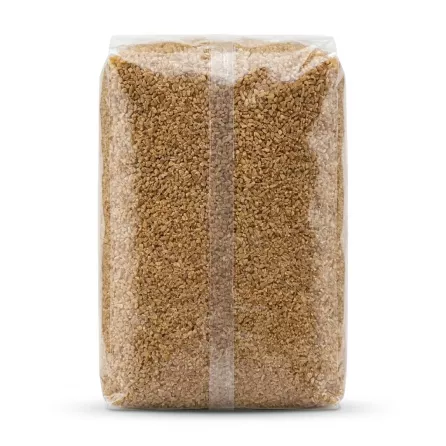Enhanced Back of Safa Borgol Fine Brown 800g pack displaying texture
