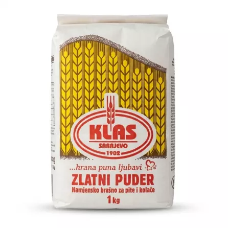 Enhanced Front angle of Klas Zlatni Puder wheat flour 1kg bag