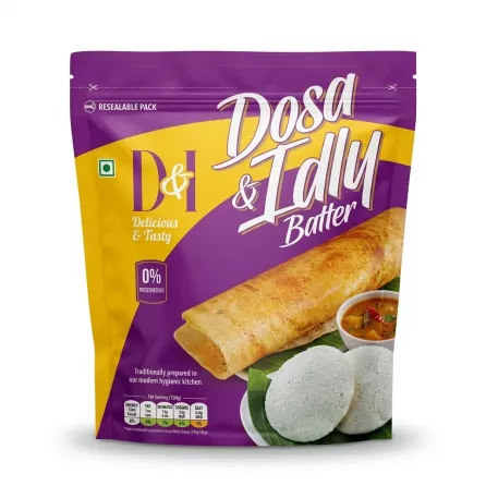 Enhanced Front of D&I Dosa & Idly Batter 1kg pack with product name and price