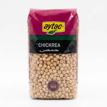 Enhanced Front of Aytac Medium Chickpeas 1kg pack with special offer sticker