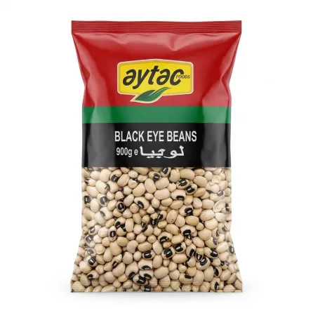 Enhanced Front of Aytac Black Eye Beans 900g bag
