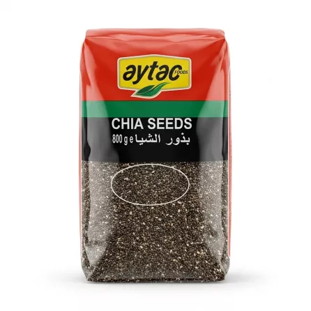 Enhanced Front of Aytac Chia Seeds 800g pack with price