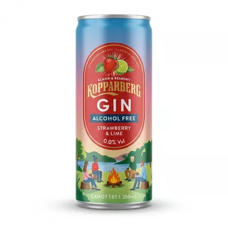 Enhanced Kopparberg Gin & Lemonade Strawberry & Lime 250ml can front view