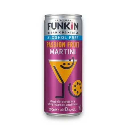 Enhanced Front of Funkin Alcohol Free Passion Fruit Martini 200ml can