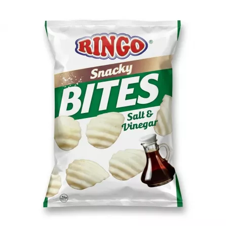 Enhanced Front of Ringo Snacky Bites Salt & Vinegar crisps bag