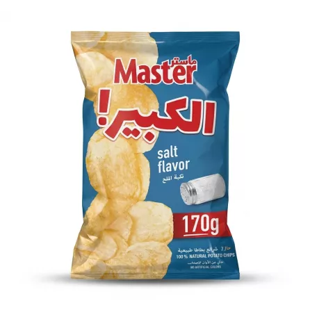 Enhanced Front of Master Salt Flavour Potato Chips 170g bag