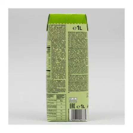 A professional back label shot of Tymbark Mango Multifruit Juice 1L, detailing a comprehensive list of ingredients and nutritional information in several languages, including the prominent 'e1L' volume and 'EAC' logo.