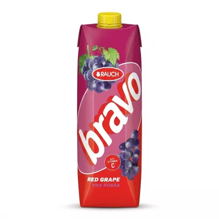 Enhanced Front of Rauch Bravo Red Grape Juice Drink 1L carton