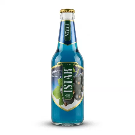 Enhanced Istak blueberry carbonated drink 320ml bottle front label