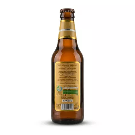 Enhanced Back label of Istak Mango non alcoholic malt drink with ingredients and nutritional information