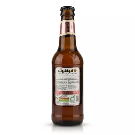 Enhanced Back of Hoffenberg Tropical Fruits Malt Beverage bottle showing label information