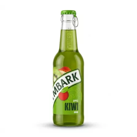 Enhanced Close-up of Tymbark Apple Kiwi Drink 250ml front label