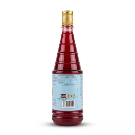Enhanced Back view of Hamdard Rooh Afza Syrup 800ml showing label and barcode