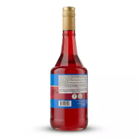Enhanced Back label of Cortas Grenadine Syrup bottle showing ingredients and certifications