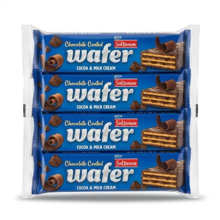 Enhanced Pack of Sultanım Chocolate Coated Wafer bars with cocoa and milk cream on display in a shop