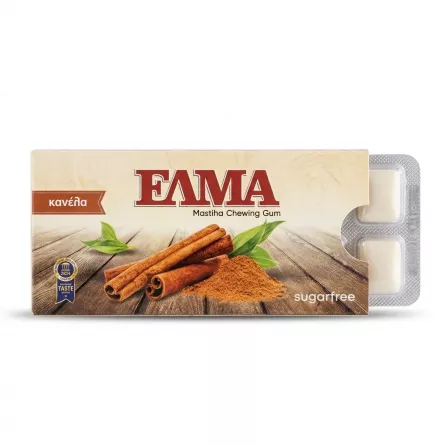 Enhanced Front view of Elma Mastiha Chewing Gum Cinnamon pack