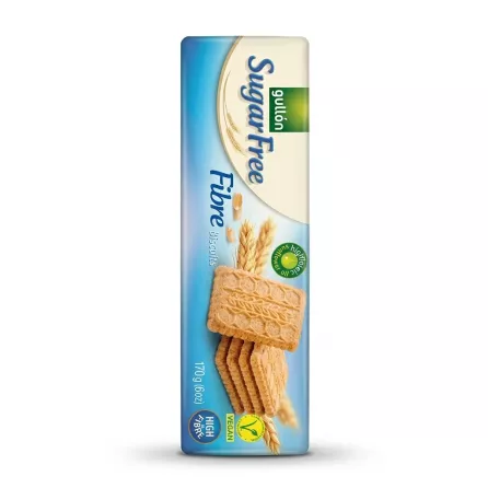 Enhanced Front of Gullón Sugar Free Fibre Biscuits 170g vegan pack