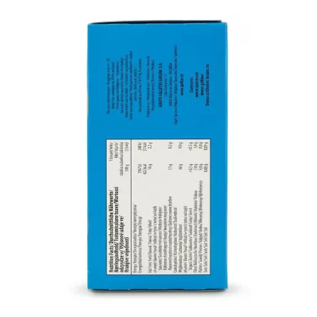 Enhanced Back of Gullón Sugar Free Digestive Biscuits box showing nutrition information