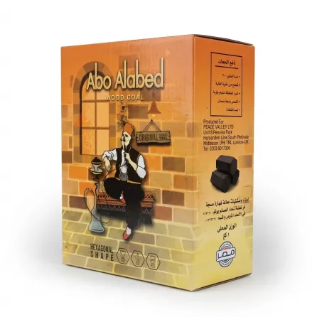 Enhanced Abo Alabed Wood Coal box angled, showing side label and branding
