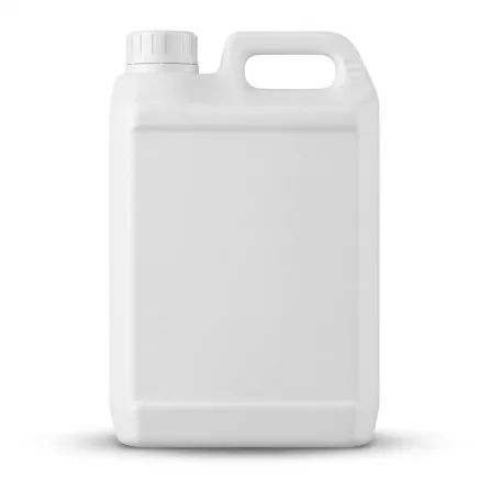 Enhanced Back view of plain white Alsadda yogurt drink bottle showing handle and cap