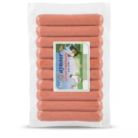 Enhanced Front of Raynoor Chicken Frankfurters 300g packed in sealed plastic