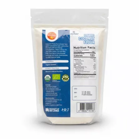 back label showing nutrition facts and ingredients