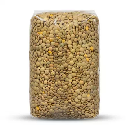 Enhanced Back of Safa Green Lentils 800g pack showing lentils