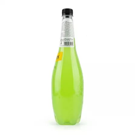 Side view showing Schweppes Lemon Mint bottle back label