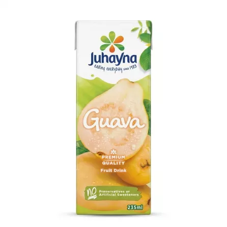 Juhayna Guava Premium Quality Fruit Drink 235ml front packaging with guava image