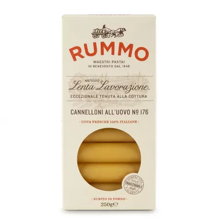 Front view of Rummo Cannelloni All'Uovo No 176 250g pasta box