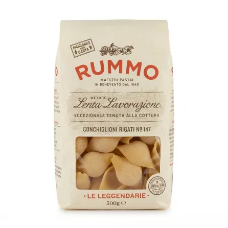 Front of Rummo Conchiglioni Rigati No.147 Pasta 500g bag