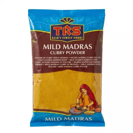Front of TRS Mild Madras Curry Powder 400g pack in store