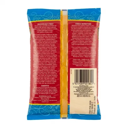 Back of TRS Turmeric Powder 400g showing storage instructions and barcode