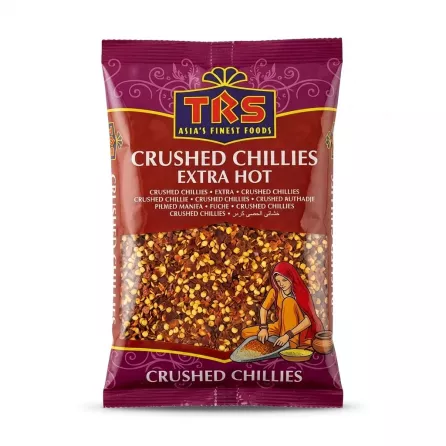 Front of TRS Crushed Chillies Extra Hot 250g packet