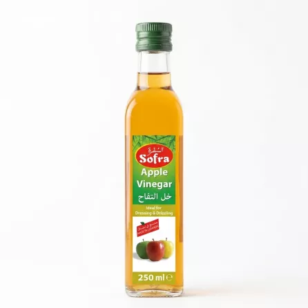 Front of Sofra Apple Vinegar 250ml bottle showing label and price