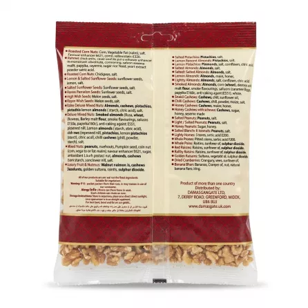 Back of Fruit'n'Nuts Walnut Pieces 350g pack with ingredients and nutritional information