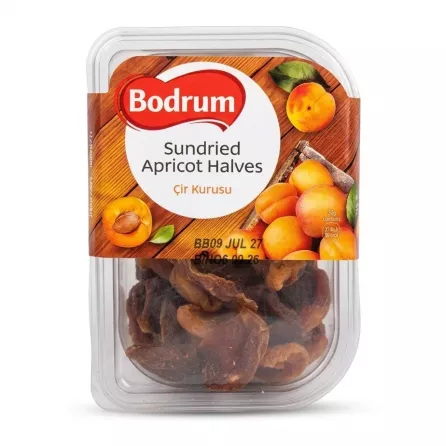 Front of Bodrum Sundried Apricot Halves 200g packaged product