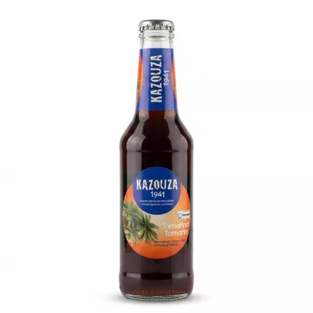 Kazouza 1941 Tamarind Sparkling Drink front label in hand