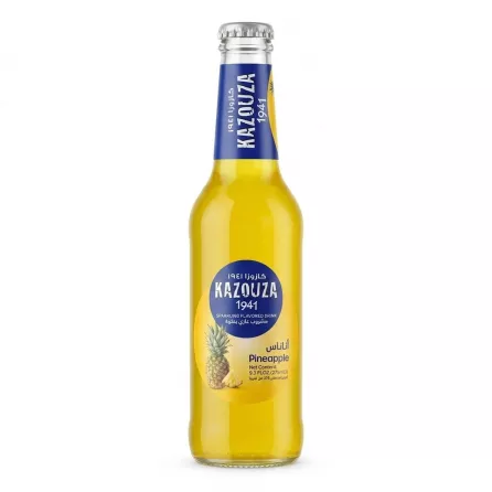 Front of Kazouza 1941 Pineapple Sparkling Drink glass bottle