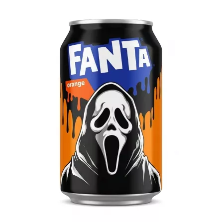 Front of Fanta Orange limited edition can with special artwork