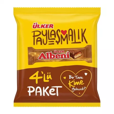 Front of Ülker Albeni 4 pack chocolate bar package