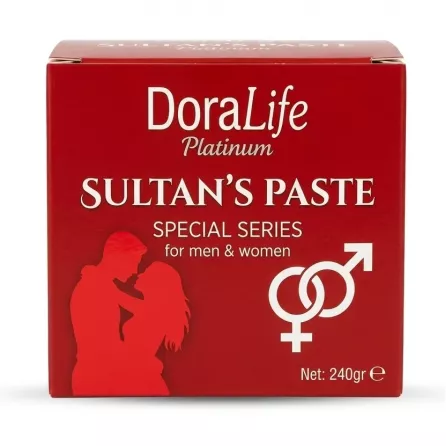 Front view of Dora Life Sultan's Paste 240g box
