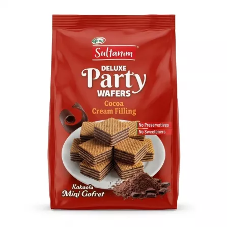 Close-up of Sultanim Party Wafers packaging displaying product details