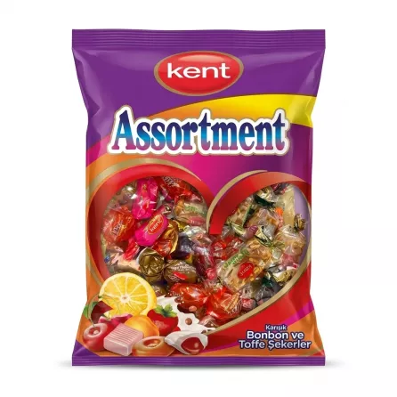 Front of Kent Assortment mixed bonbons and toffees bag, 375g with £2.99 price tag