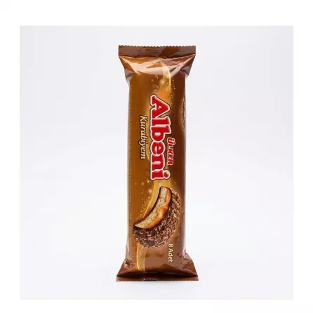 Ulker Albeni Kurabiyem Biscuits pack with 8 pieces displayed in shop