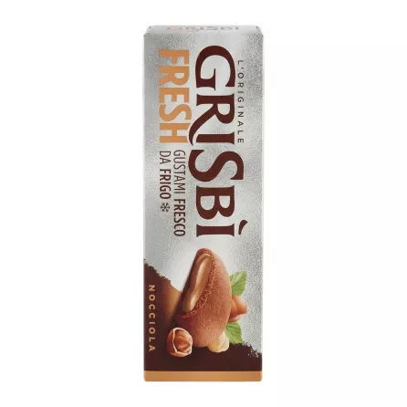 Front view of Grisbi Fresh Hazelnut Biscuits Nocciola box